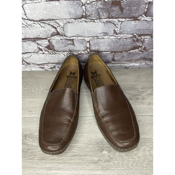 Mephisto Brown Leather Slip On Moc Cool Air Driving Loafers Men Sz 10.5M US/44EU - Picture 11 of 16